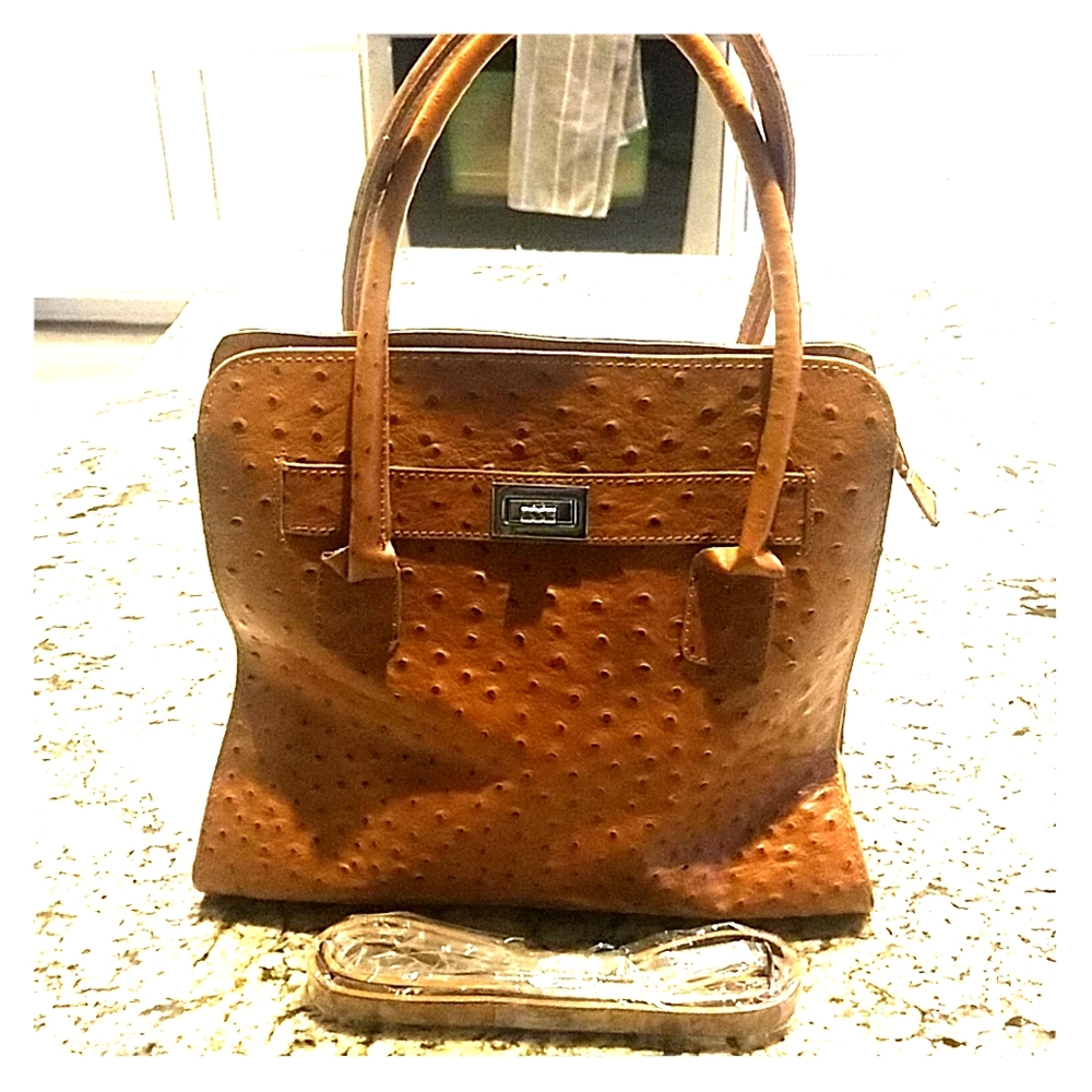 Ostrich skin hand bag